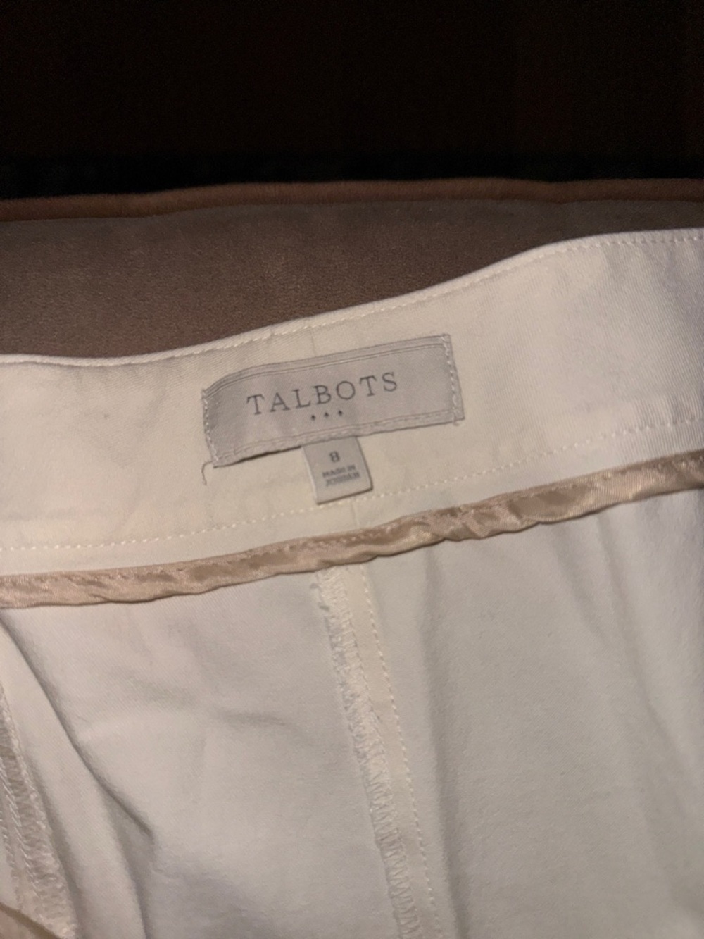 Talbots Cream Straight-Leg Tailored Trousers - Picture 2 of 3